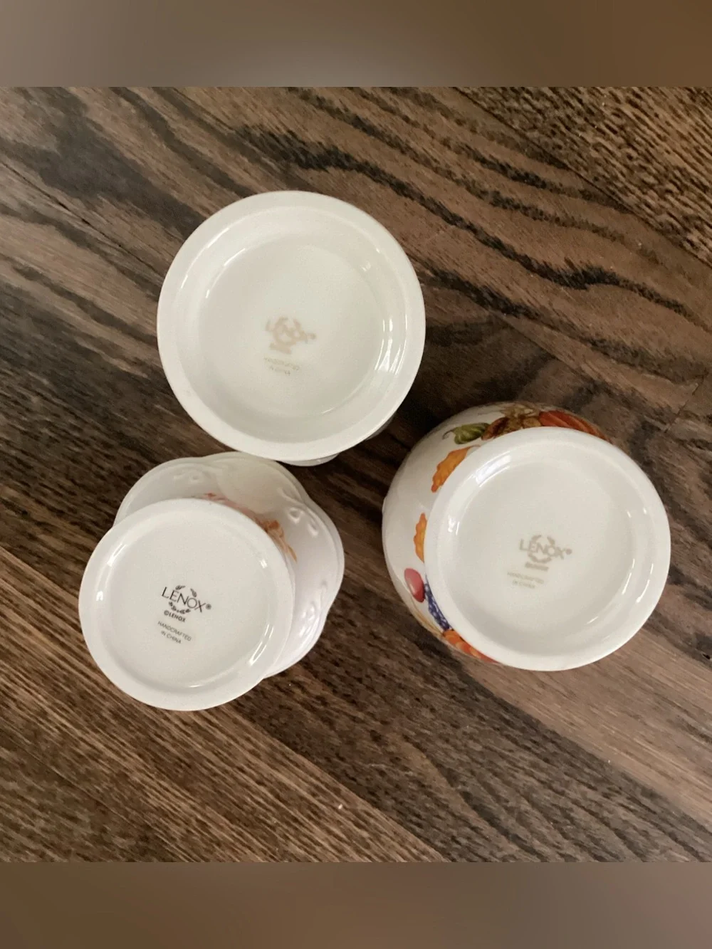 Lenox Porcelain Pumpkin Votives Set of 3 Candle Holders